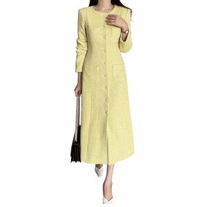 Chartou NWT Women’s Tweed Long Sleeve Single Breast Blazer Dress  Sz‎ S
